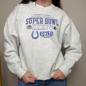 Y2K Superbowl 34 Indianapolis Colts pullover sweatshirt vintage size Large